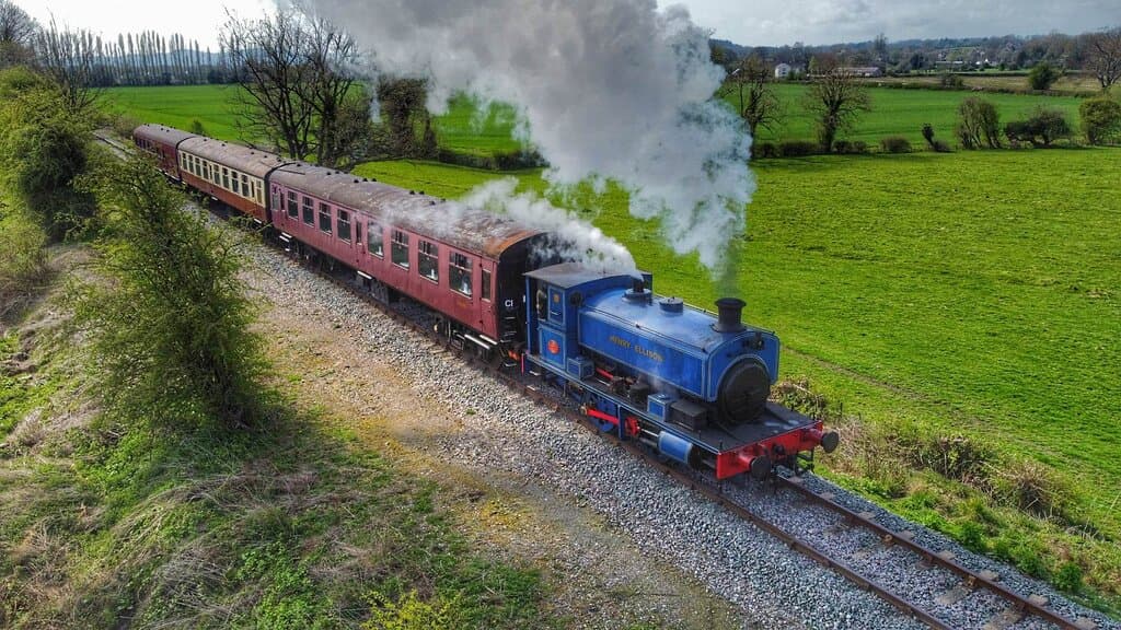 2217 'Henry Ellison' pulling it's train back towards Oswestry from Weston Wharf