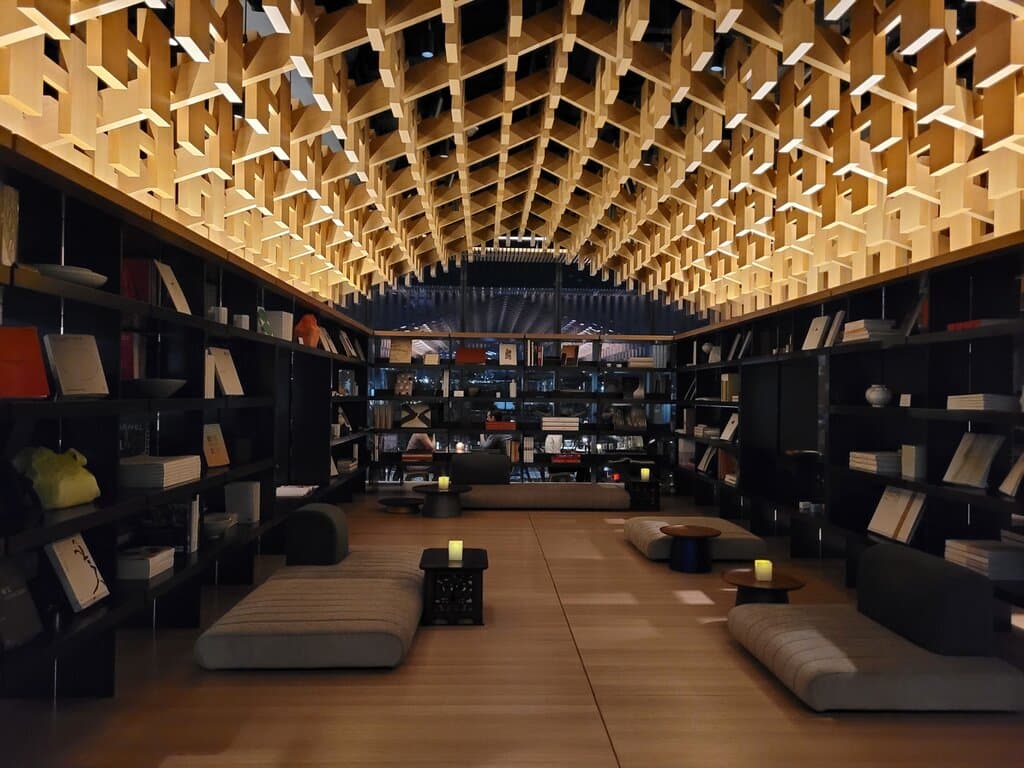 Library in Restaurant space.