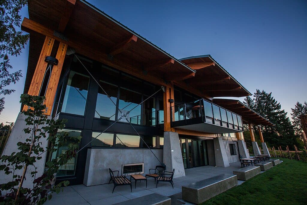 The tasting room patio