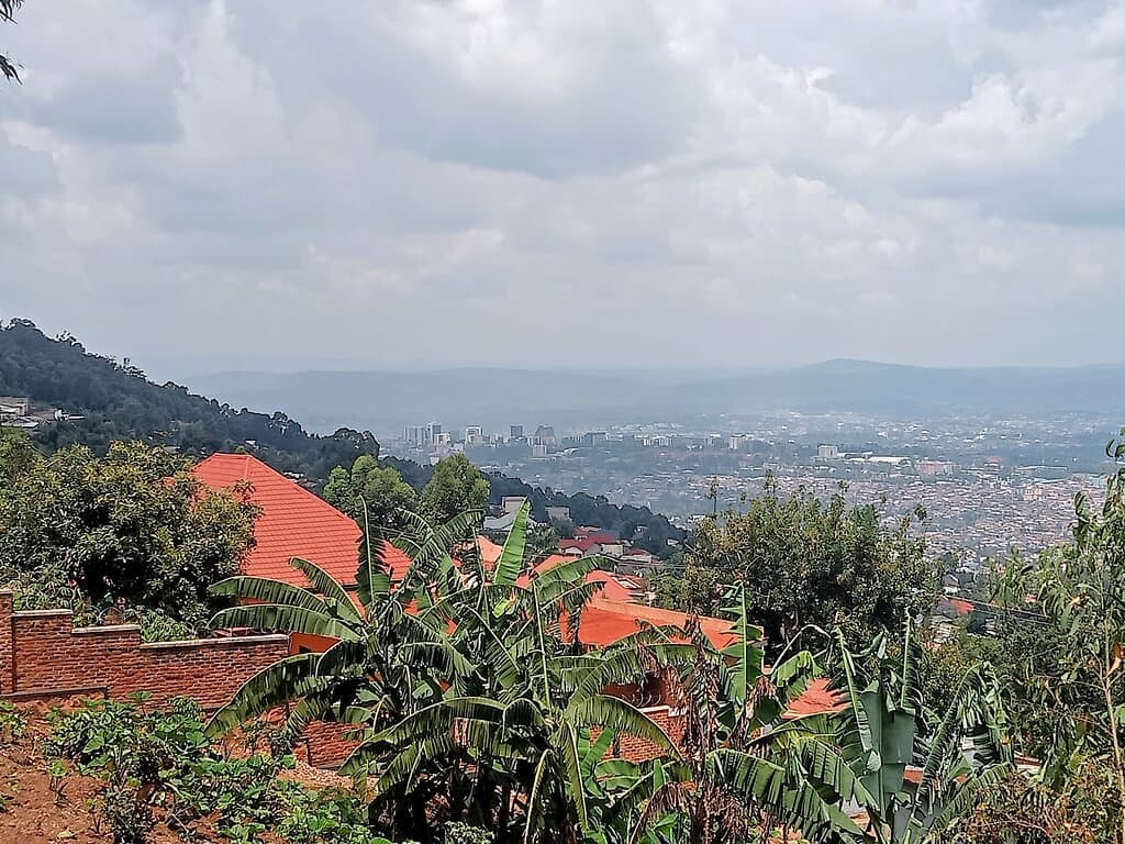 View from East flank of Mount Kigali. Rwanda. February 2024