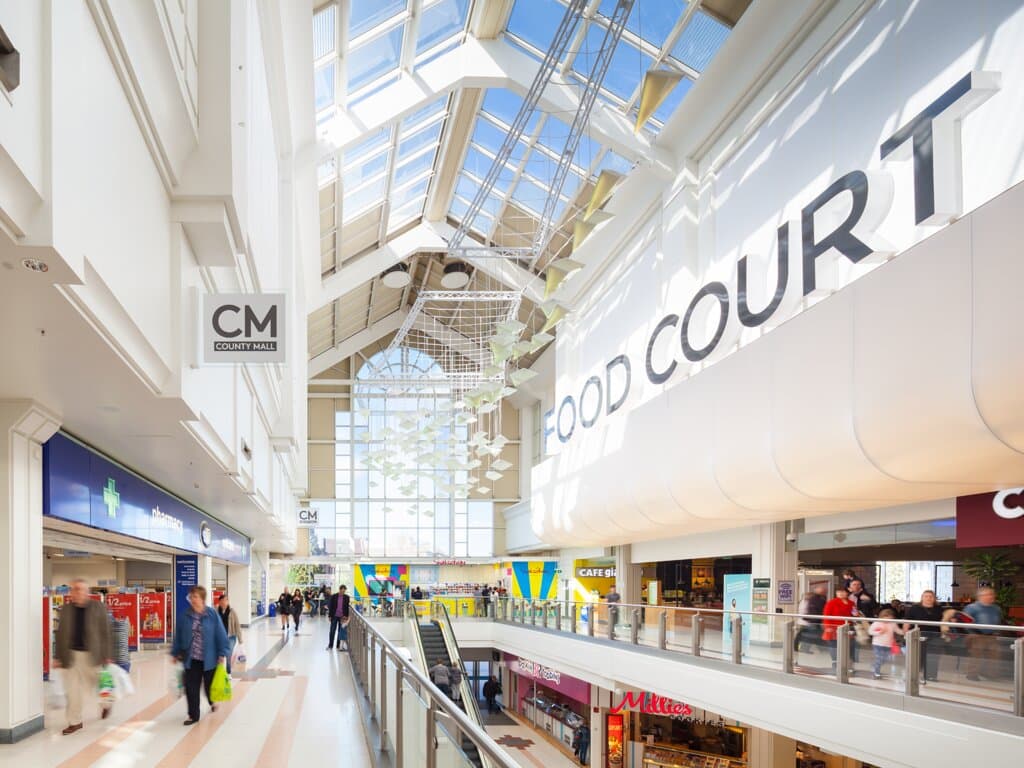 Outside view of the food court.