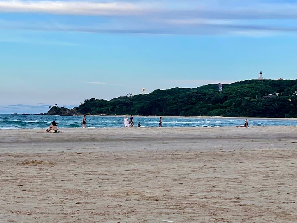 Main Beach is the busiest and most popular beach in Byron Bay.
