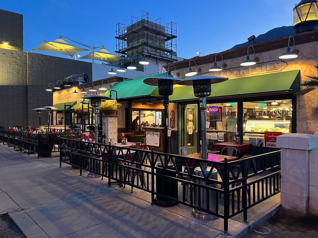 The entrance from the road