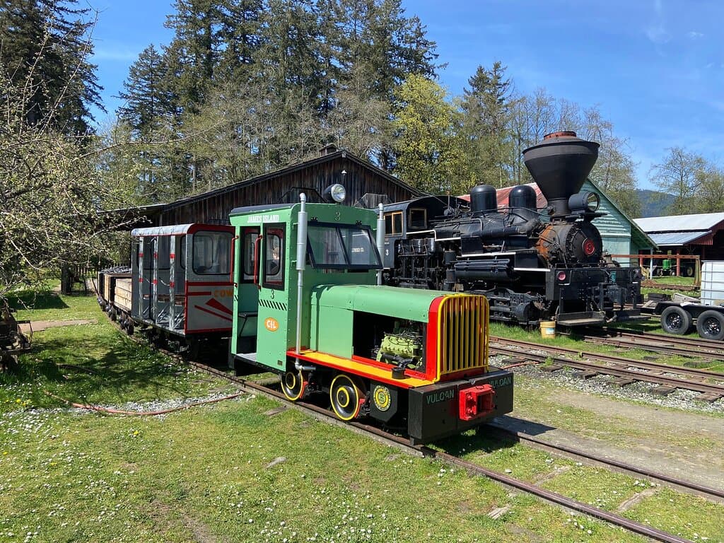 Fantastic attraction to visit in Duncan, BC.  Big place next to a lake (and set within a forest), with lots of open areas and trails featuring displays of old forestry machines and transports.  There is a main entry display centre with a modern exhibit on a wide range of environmental topics like bare, conifer cones and other things.  It’s all tied together with an old passenger train that travels around the site explaining what is all around and stopping for folks to stretch their legs.