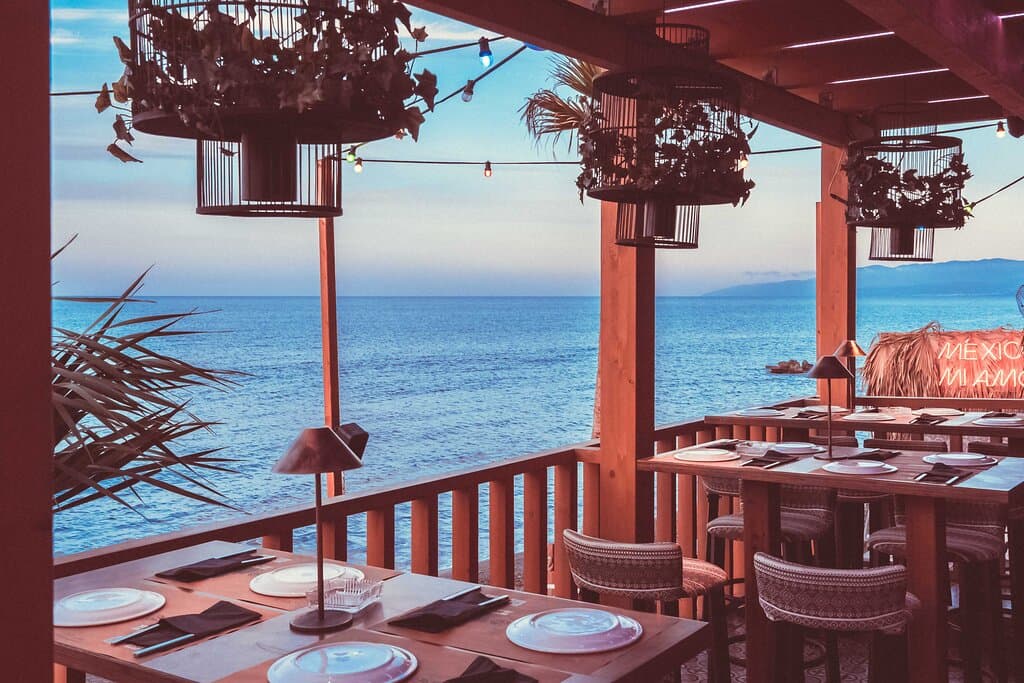 Underground area. The balcony is located upfront the beach and is great choice for you and your friends. 