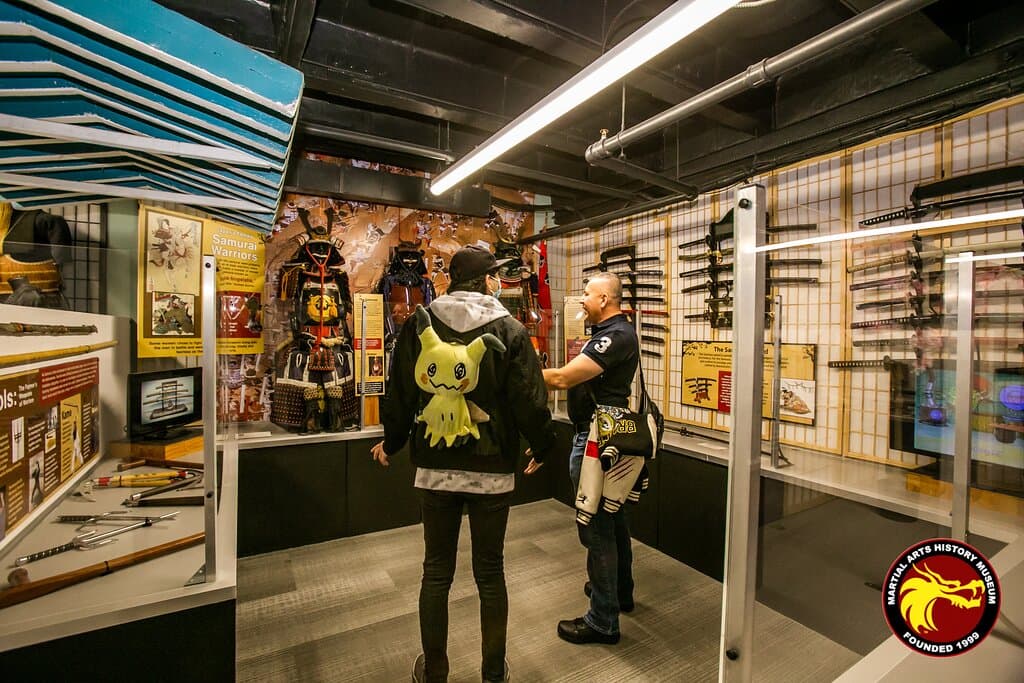 This is the Japanese samurai section of the museum. Here, you will enjoy samurai armor, swords and more. 