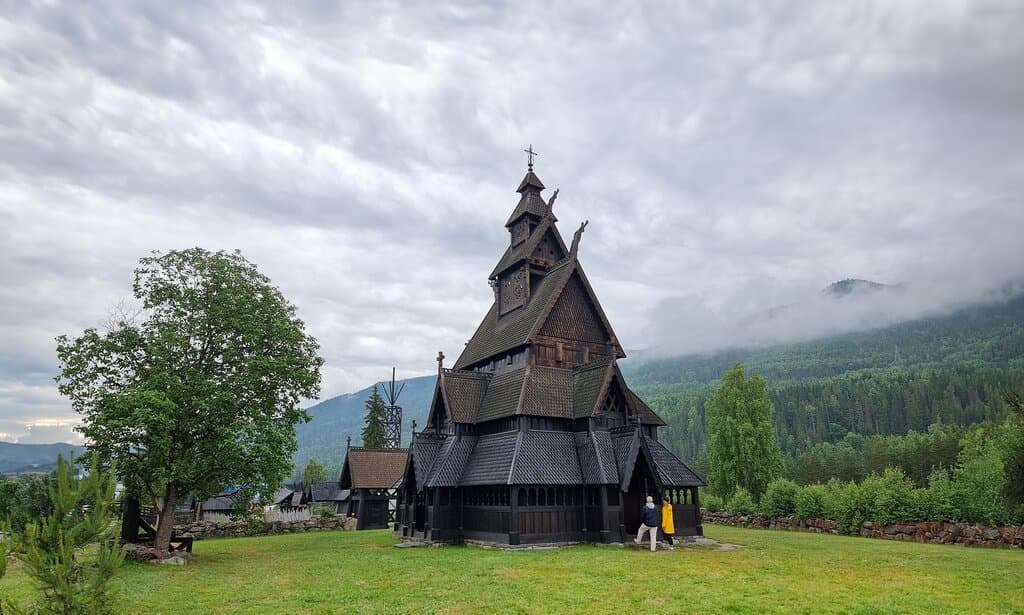 Outside of the Gol Stave Church