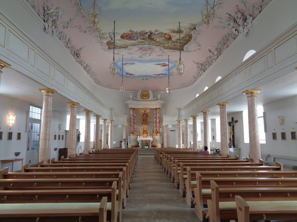 General view of the church interior