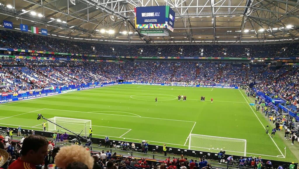 Stadium interior: entering an hour before kick off