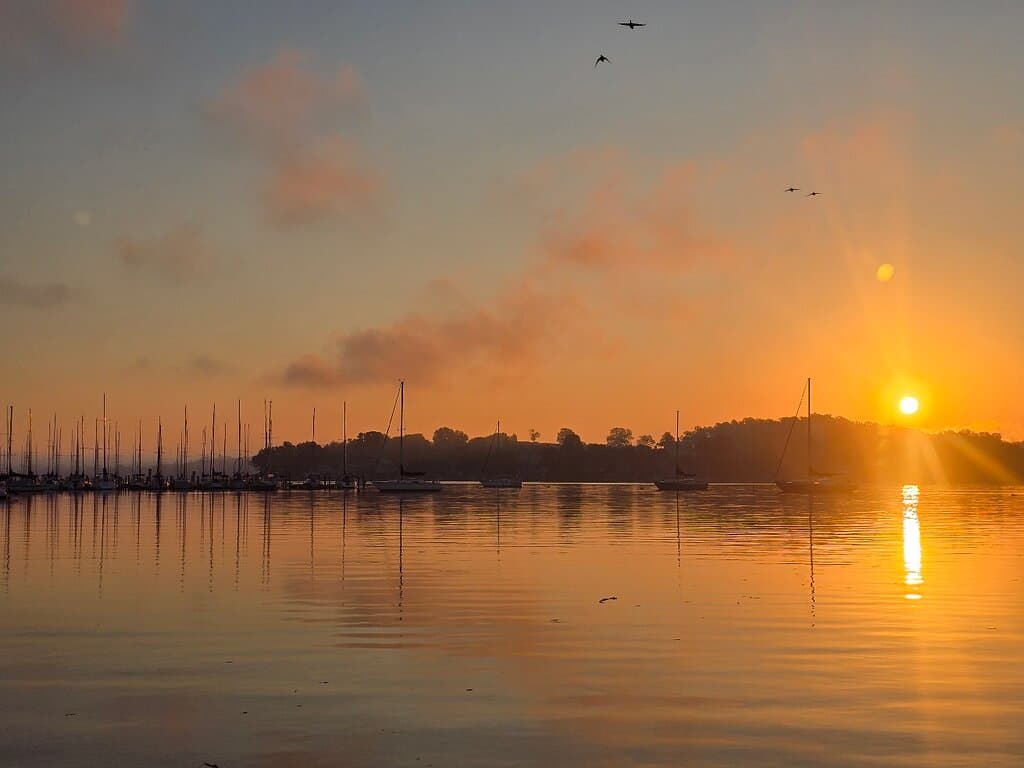 Beautiful sunrise over Fort Loudon Lake.