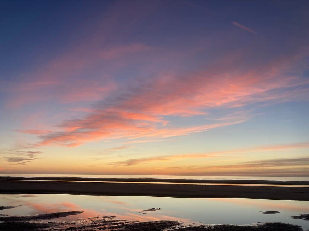 Coucher de soleil sur les bâches