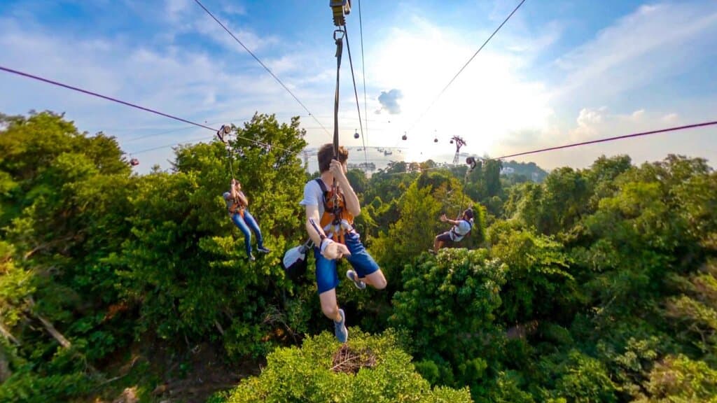 Experience pure joy on the MegaZip, the steepest aerial trail in Southeast Asia. 