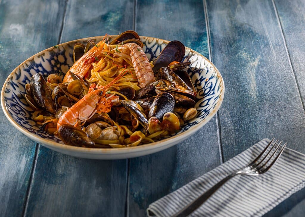 Il piatto Top dello Zodiaco...Il Tagliolino allo scoglio....pasta fatta a mano nel nostro pastificio "Purograno"...Assolutamente da provare