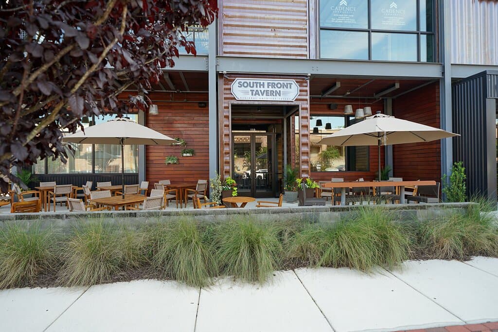 Welcome to South Front Tavern! Our inviting, dog-friendly outdoor patio is the perfect place to relax and unwind.