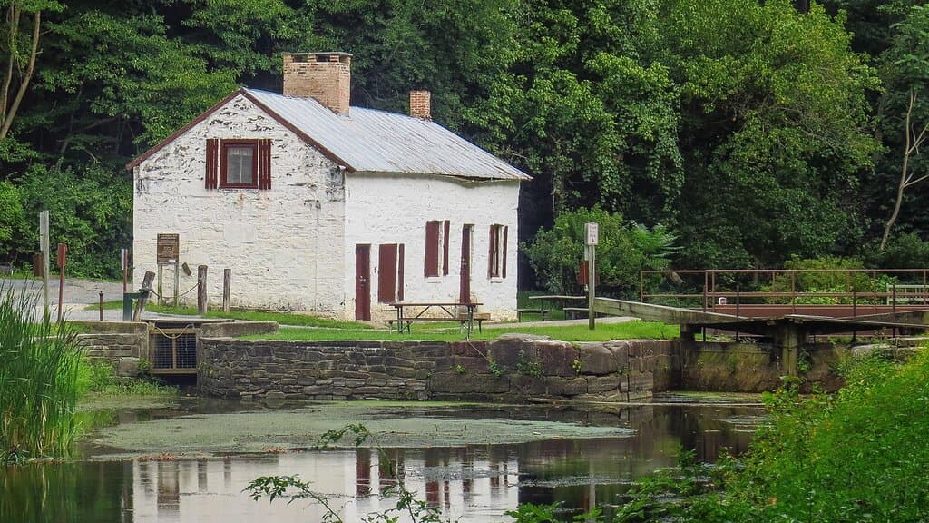 Lockhouse 21. Originally built in the mid-1800's, this house has been rehabilitated and is now available for overnight accommodation.