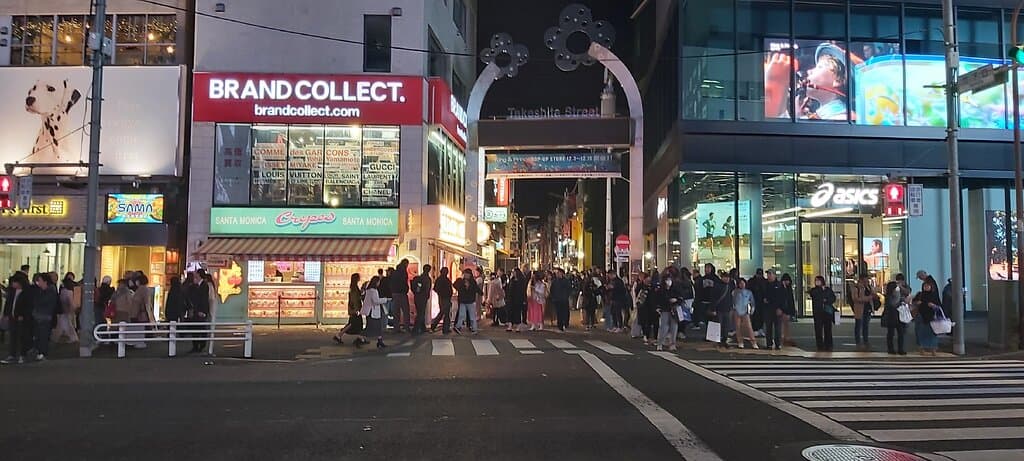 Evening time at Harajuku Street