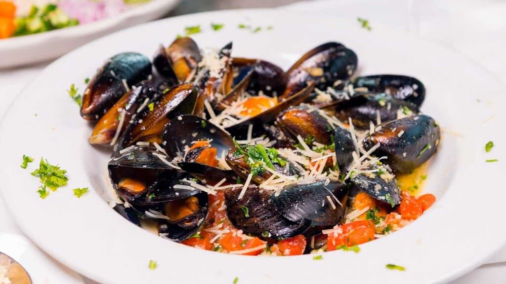 Steamed Mussels in a white wine sauce