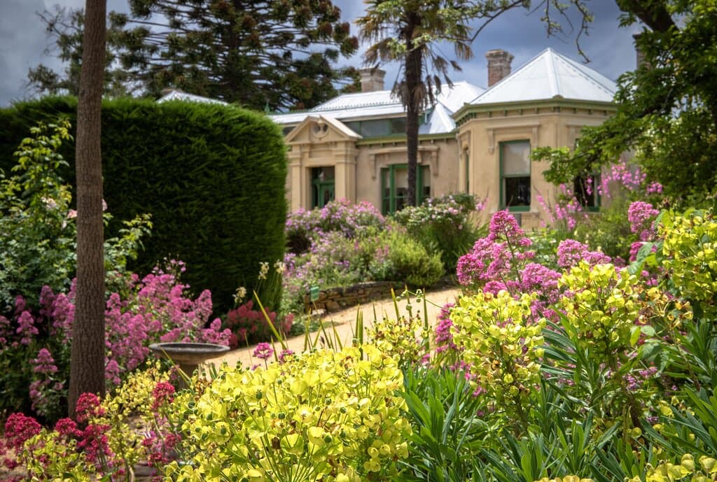 Buda is an authentic goldfields villa house and garden located in Castlemaine Central Victoria. Named after Budapest by its Hungarian owner, Ernest Leviny, it was home to the creative Leviny family for 118 years and houses their significant intact collection of furniture, art works and personal belongings. 