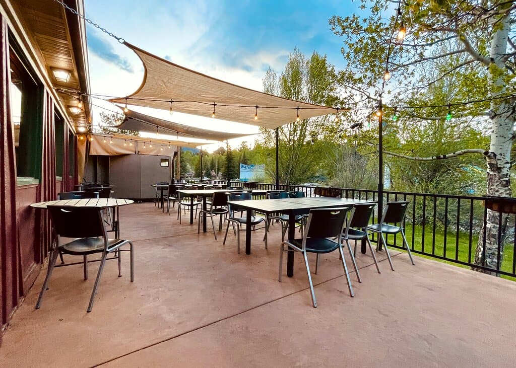 Join us on our patio next to the river