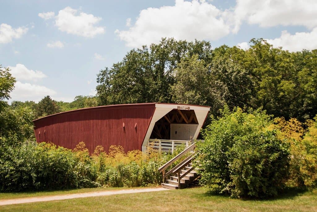 Cedar Bridge in Winterset, Madison County, Iowa. 