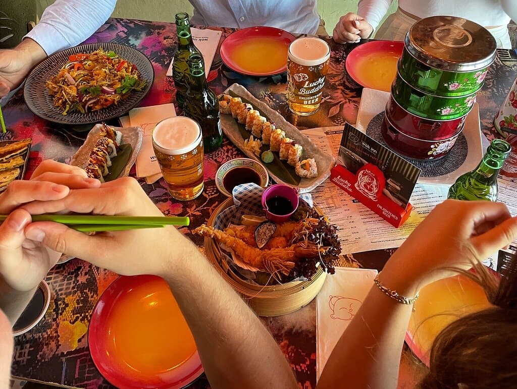 Prawn Tempura, Fresh Sushi, rolled to order every time.