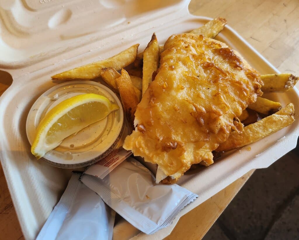 Just some of the best cod deep fried fish AND the fries were chunky, real, good