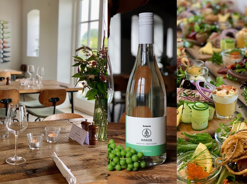 På Årø Vingård dyrker vi vores egne druer og producerer vin. Vinen er skabt i det danske klima – til den kvalitetsbevidste dansker.  I vores Café og Butik kan du smage vores vine og nyde lækre retter i hyggelige omgivelser med udsigt til marker og bælt. I butikken kan du købe vores vine og lækre, danske specialiteter med hjem.