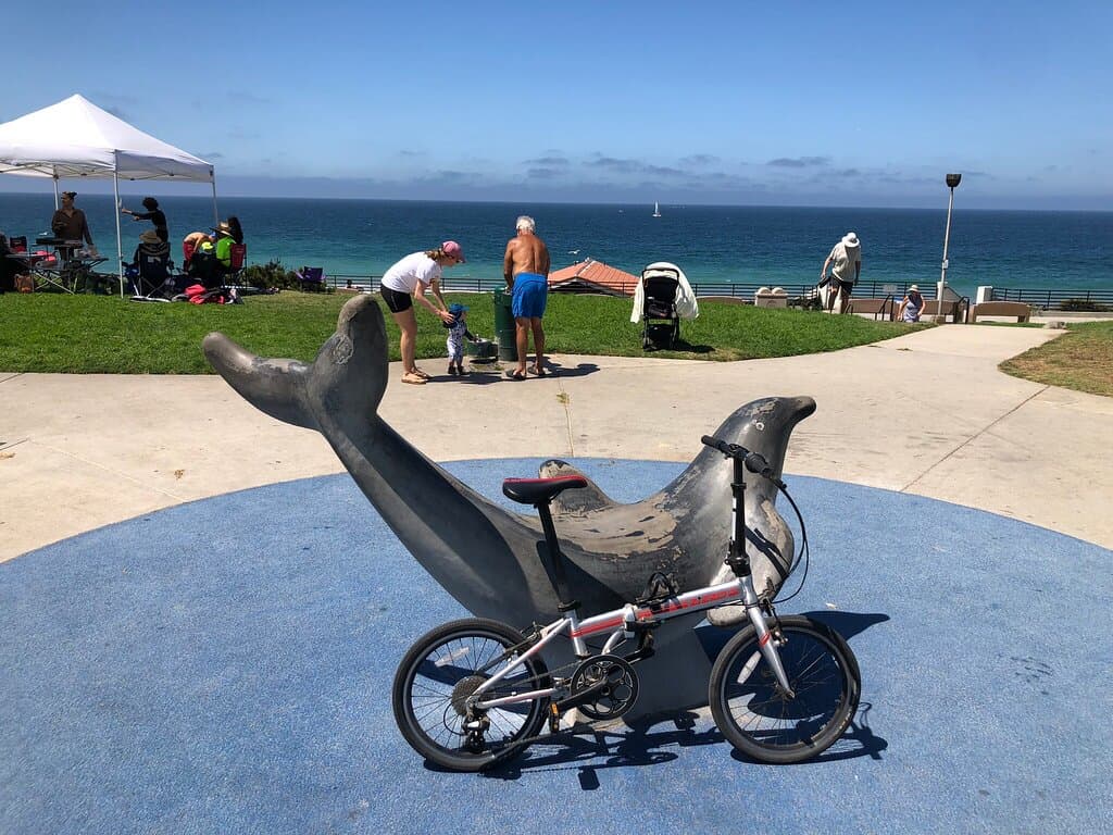 Bicycle lean on a dolphin