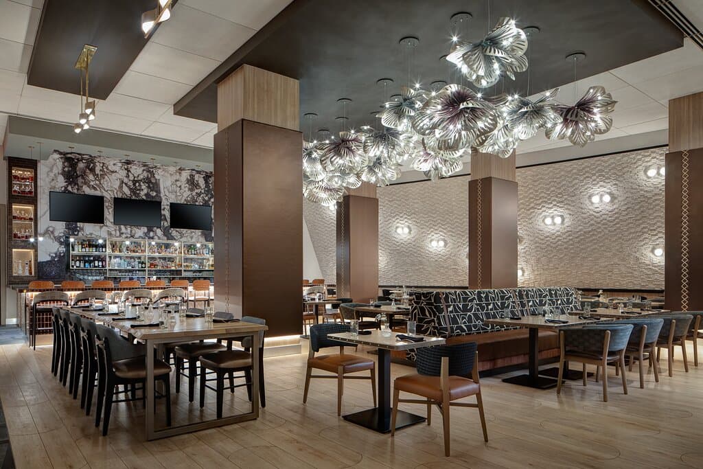 Newly refreshed, Asador's modern dining space offers an intimate setting for your next lunch or dinner. 