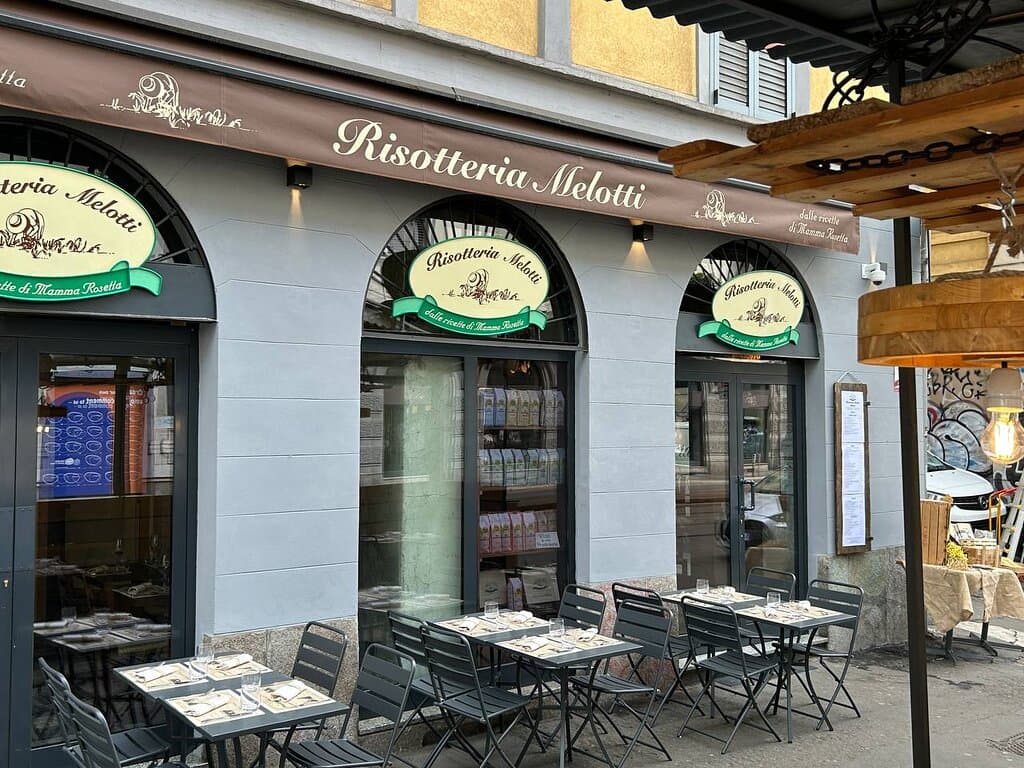 La nostra Risotteria Melotti di Milano, vista dall'esterno. 