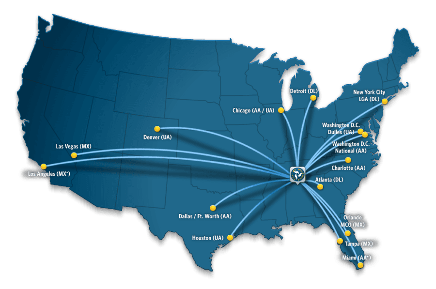 Direct Flight Destinations
