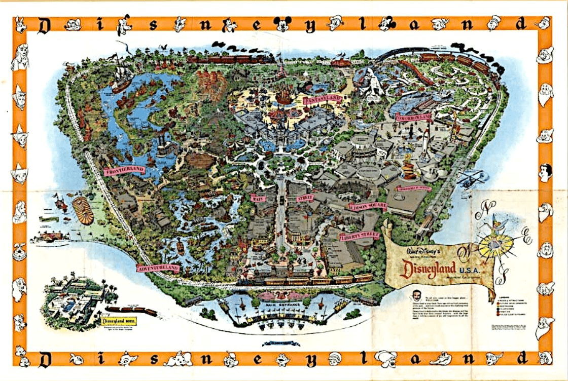 Disneyland 1950s Map
