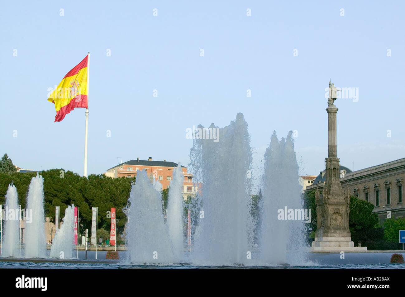 Fountains and Spanish Flag