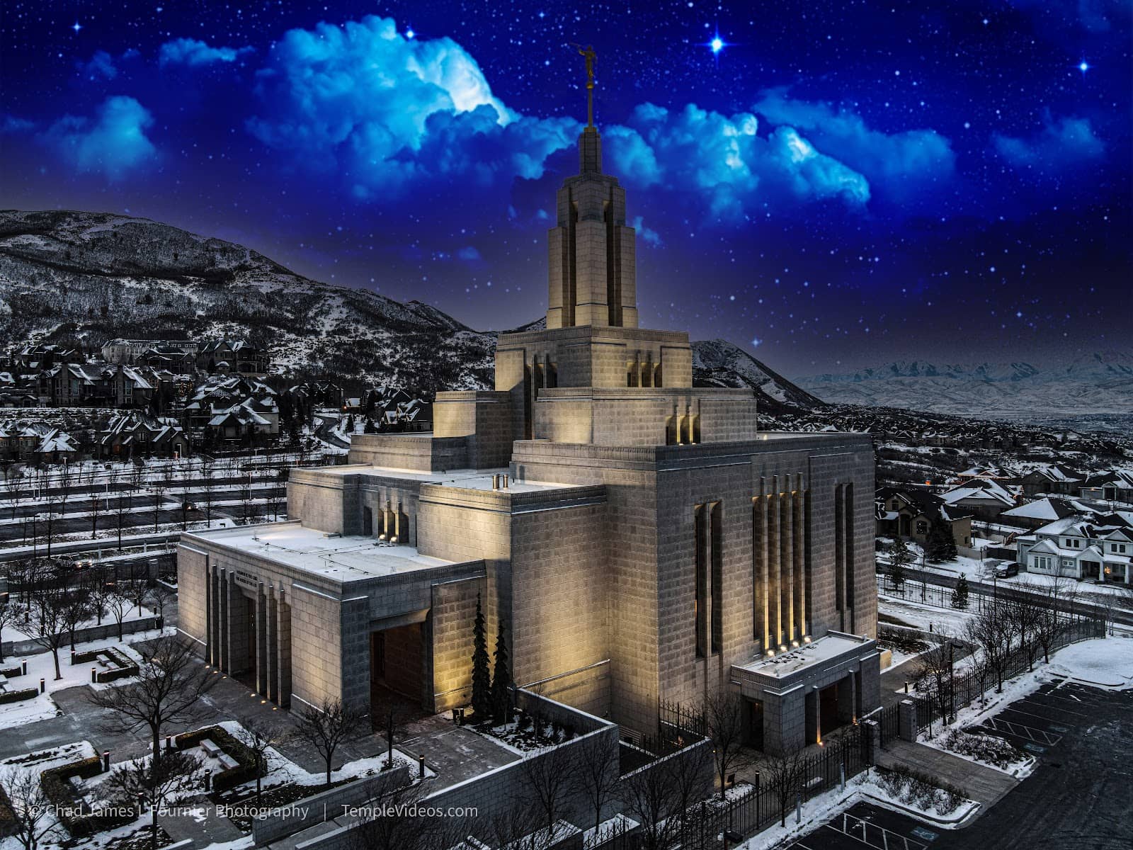 Temple Illumination at Night