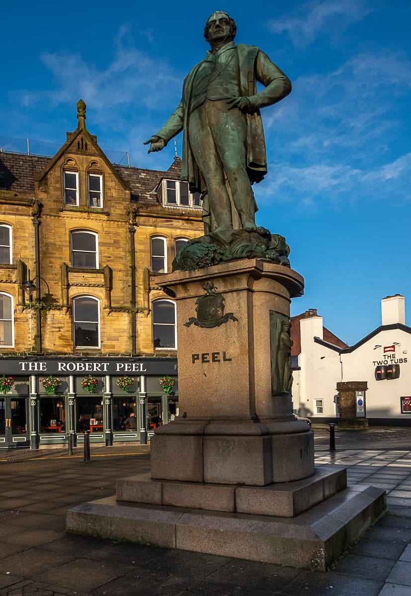 Market Place & Robert Peel Statue (Bury) - Image 1