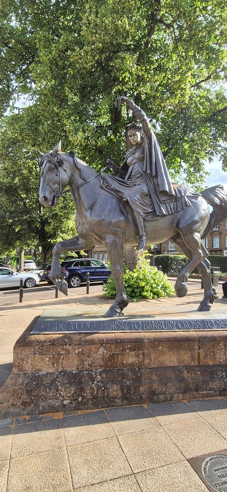 Fine Lady on a White Horse Statue - Image 1