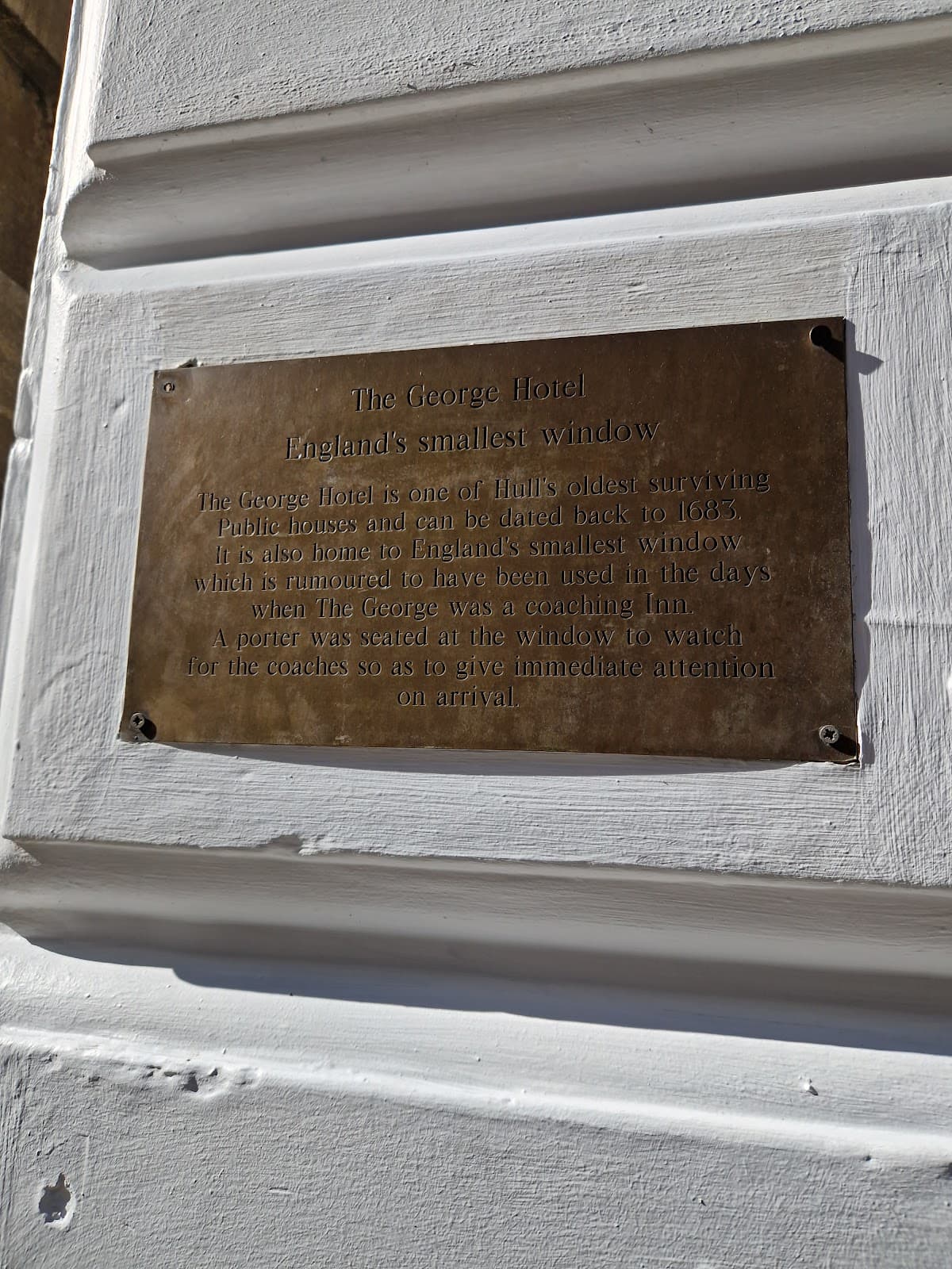 The George Hotel Smallest Window - Image 1