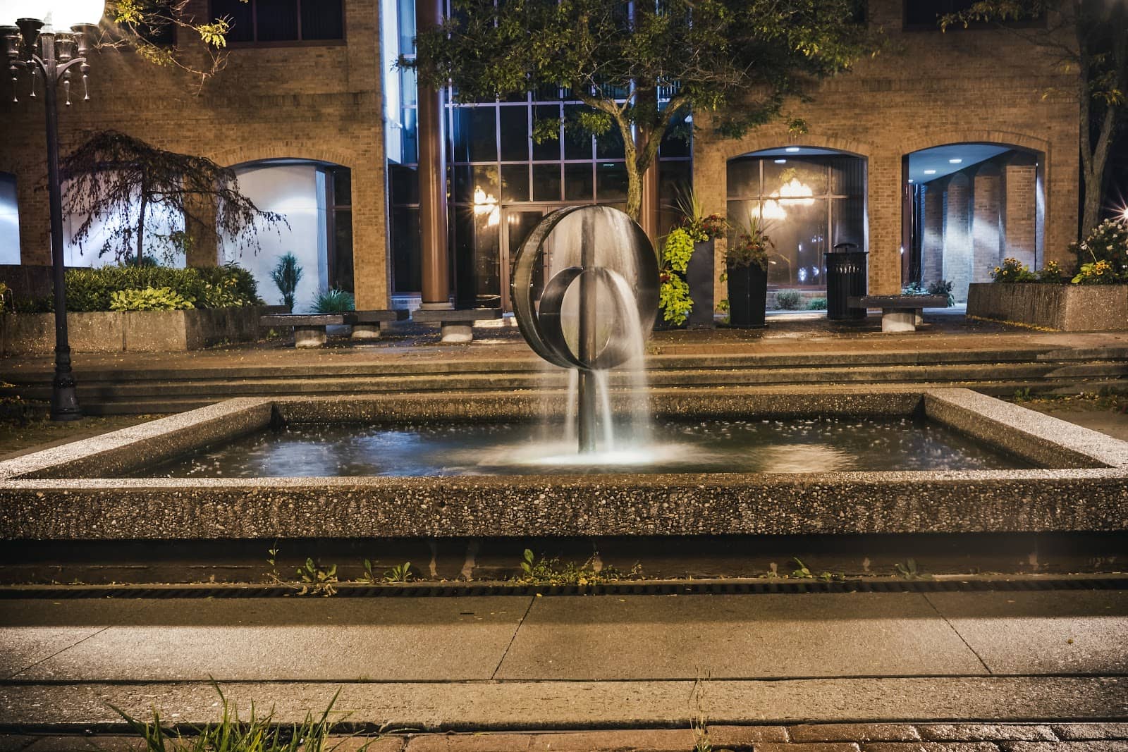 Seasonal Greenery & Fountain