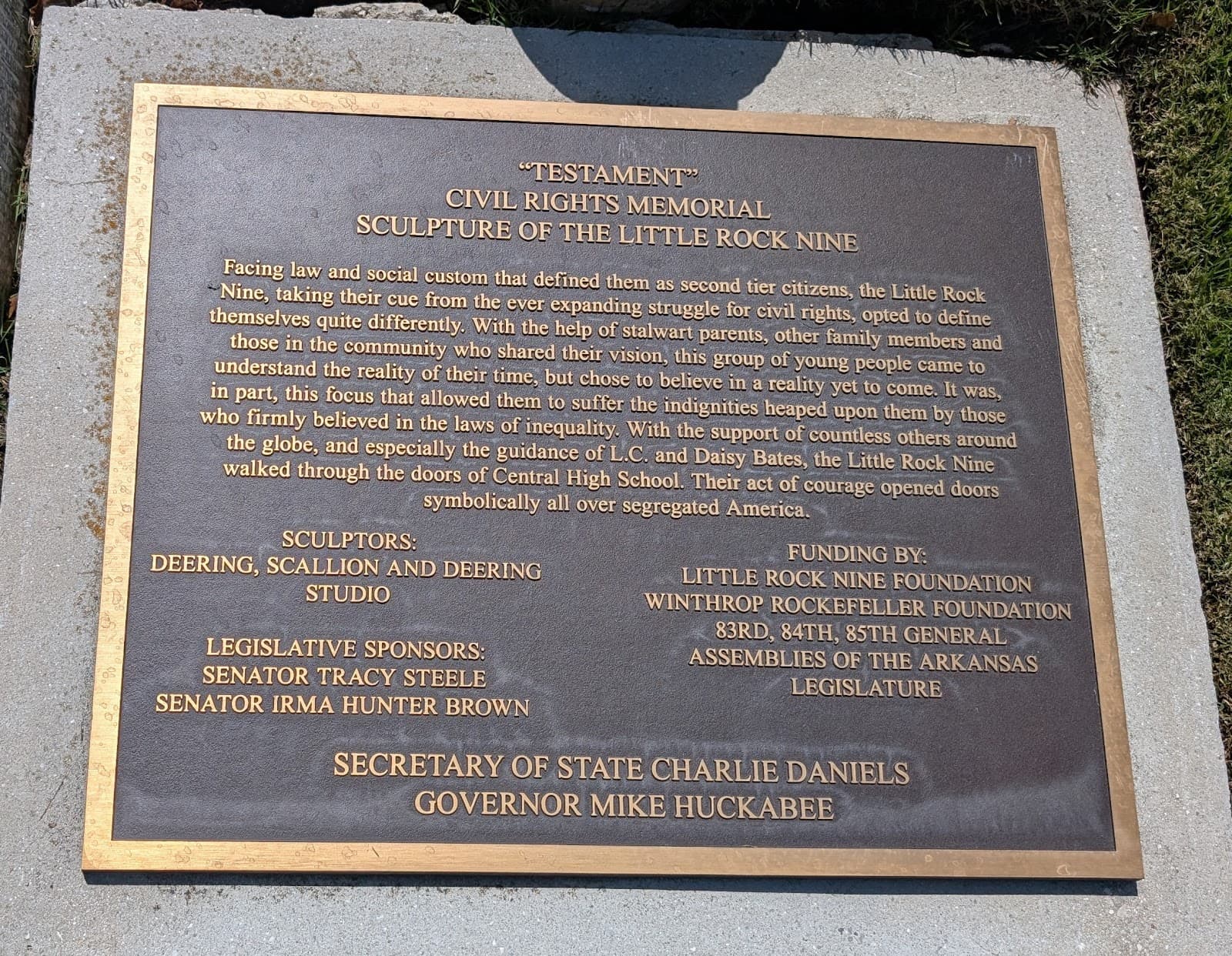 Little Rock Nine Monument Testament - Image 1
