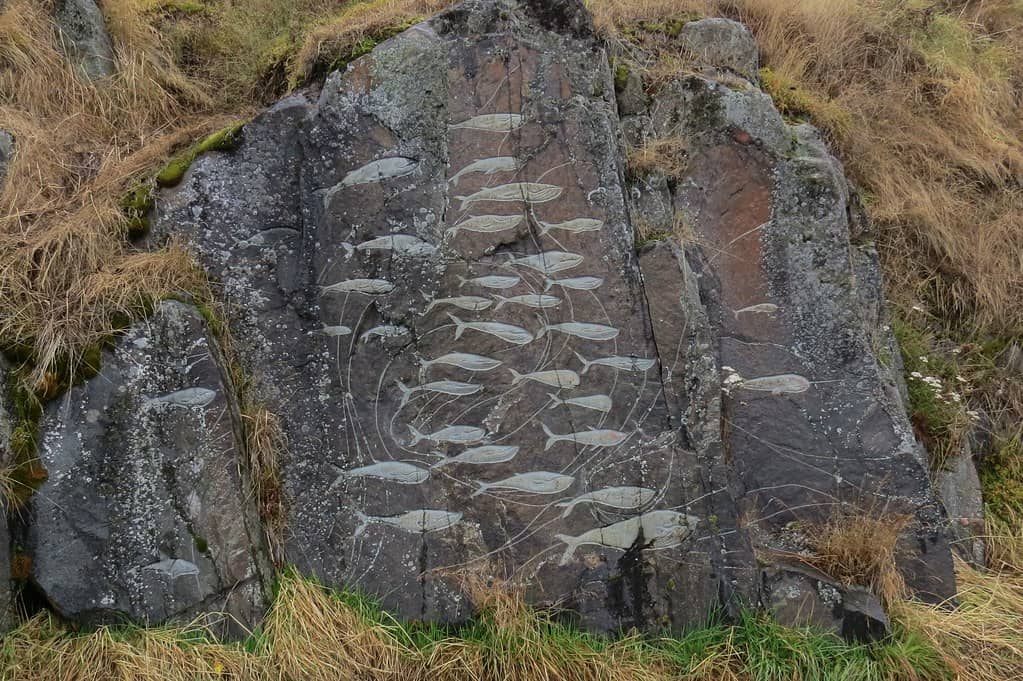 Whales and Fish Sculptures