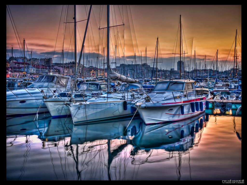 Sunset Over the Harbor