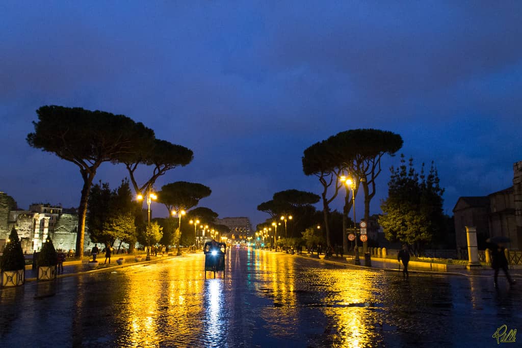 Via dei Fori Imperiali at Night