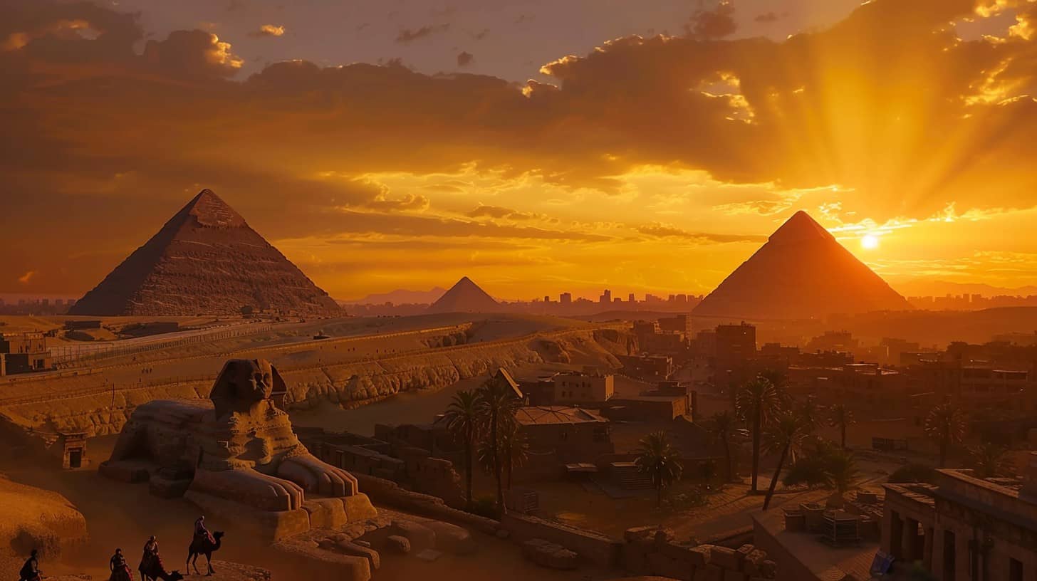 Sunset Over the Pyramids
