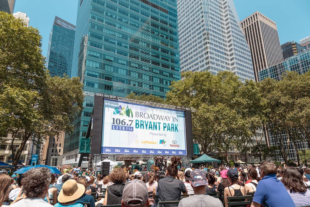 Broadway in Bryant Park