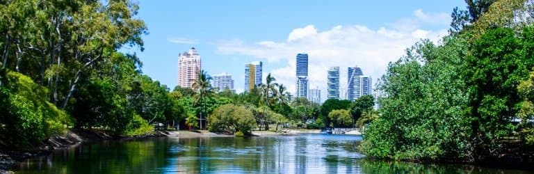 The park is hedged in by water and is peaceful and beautiful