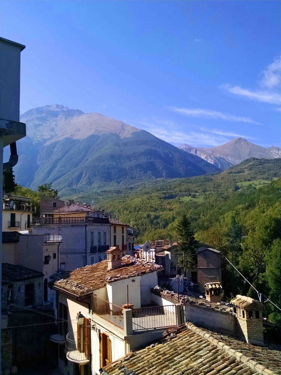 View of the mountains from the center of town.