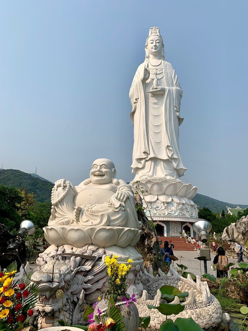 A scooter ride from Hoi An to Linh Ung Pagoda made our day! The ride was easy, just along the coast strait up to the mountain. The pagoda can be seen within 1-2 hours and you get to see some amazing views from the top. This was definitely a highlight of our trip to Vietnam.