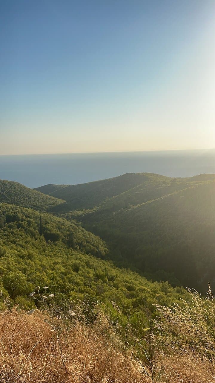 Uitzicht op zonsondergang.