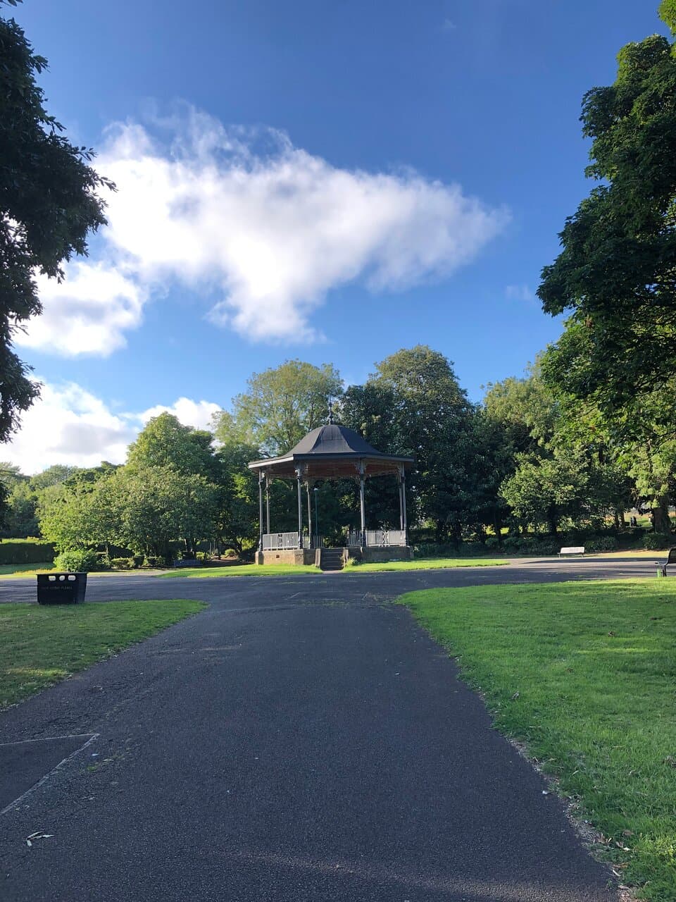 The Band Stand and scenic views in the park.