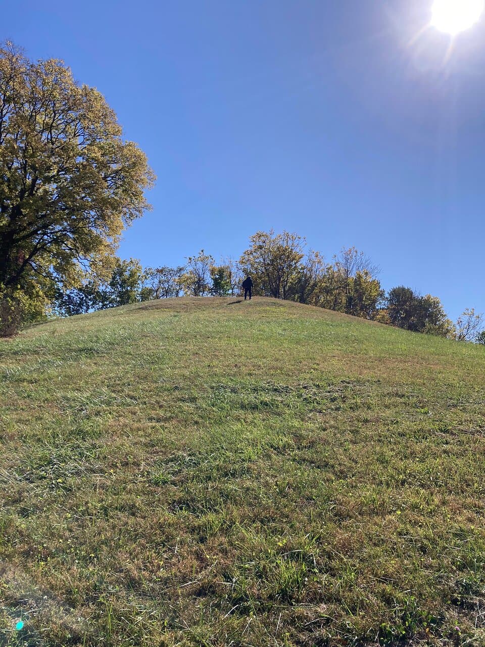 View of the mound as you're walking uphill.